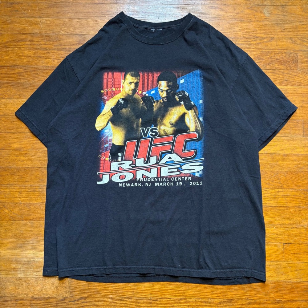 UFC 128 Rua vs Jones Promo T-Shirt Prudential Center Newark NJ Graphic XL